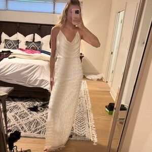 Aiden Mattox White Sequin Dress Sz 4